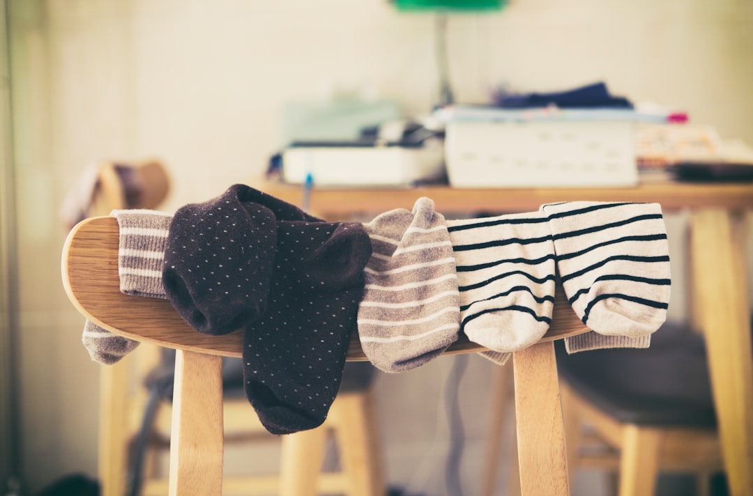 habit stacking - hanging socks on chair